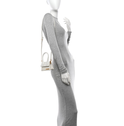 Jacquemus Calfskin Crocodile Embossed Le Chiquito White 2 of 11