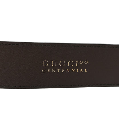Gucci Dollar Calfskin Centennial 100 Double G 40mm Belt 85 34 New Acero New Shamarock Crop Hibiscus Red 4 of 6