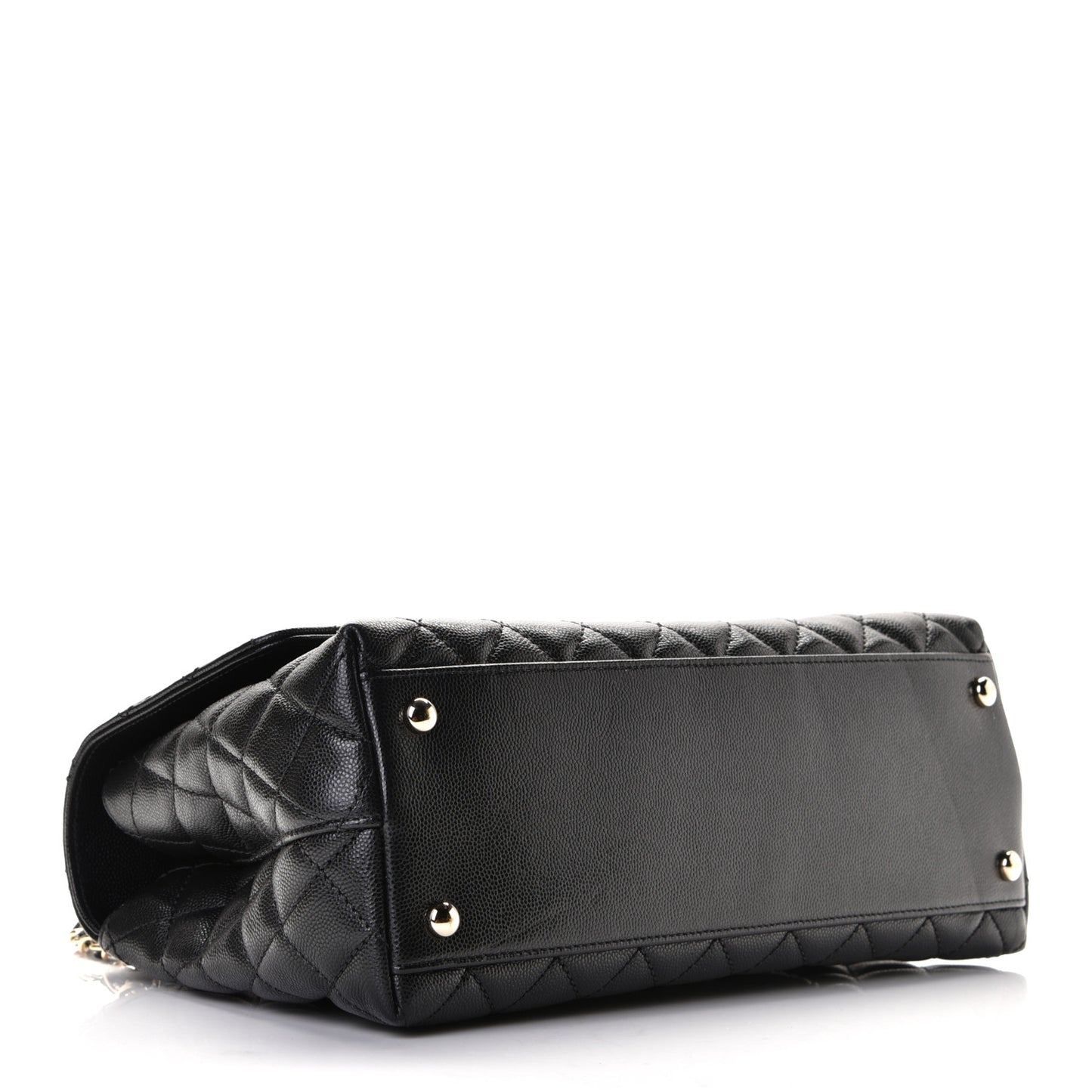 Caviar Quilted Small Coco Handle Flap Black
