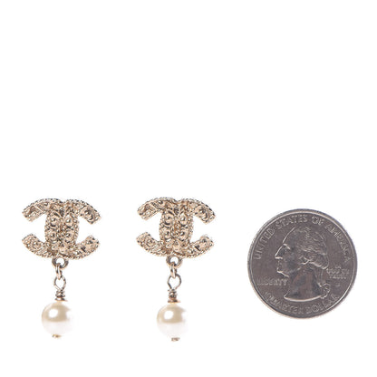 Chanel Pearl CC Drop Earrings Gold 2 of 5