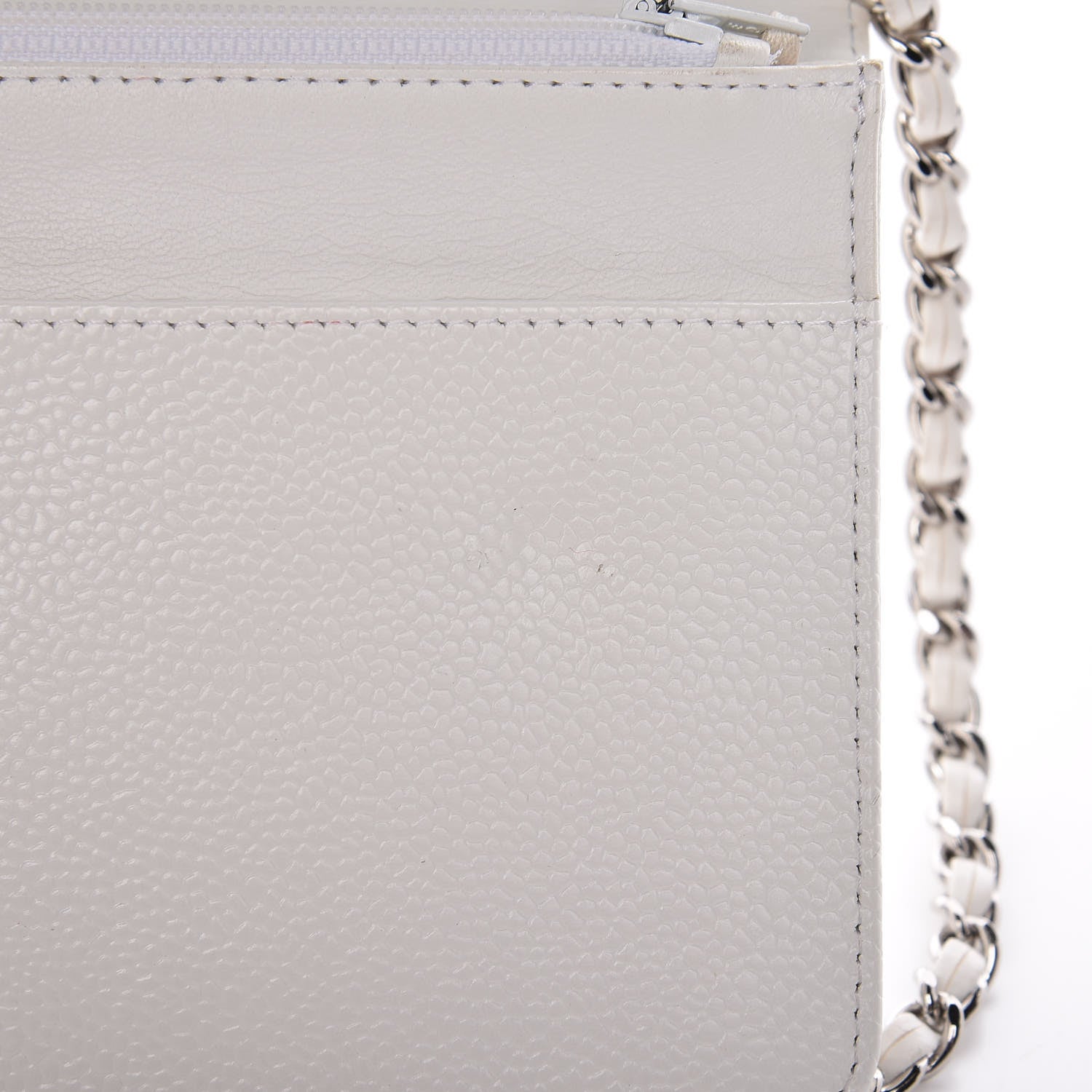 Chanel Caviar Timeless CC Wallet on Chain WOC White 16 of 18