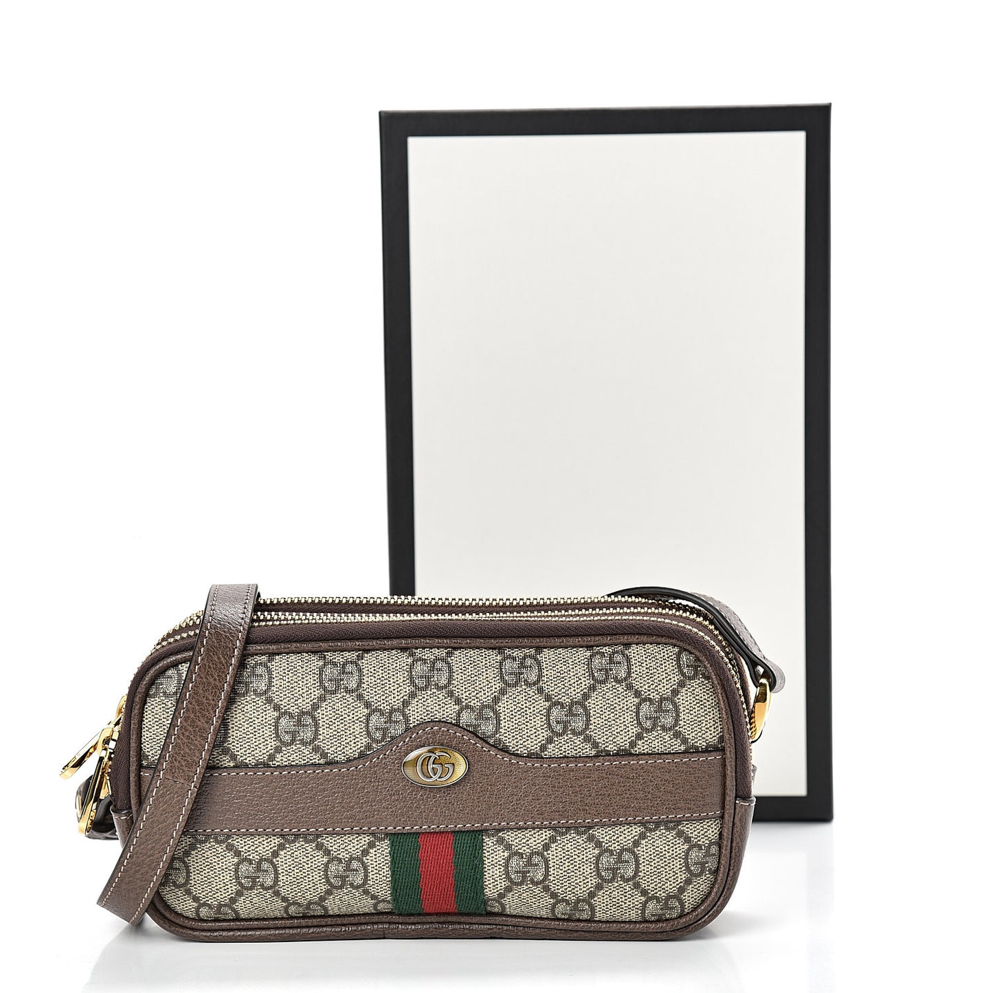 GG Supreme Monogram Web Mini Ophidia GG Bag Brown