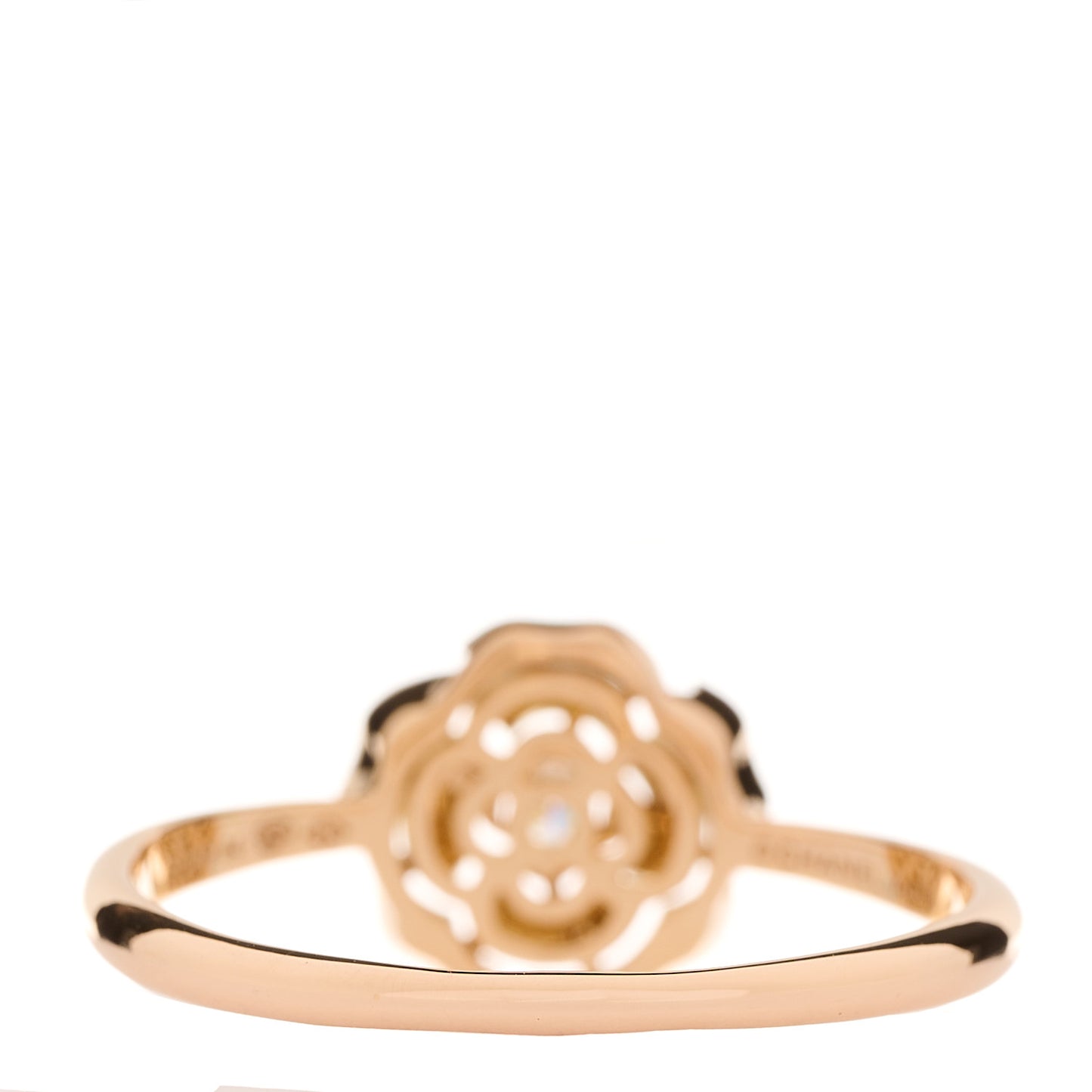 18K Rose Gold Diamond Extrait de Camelia Ring 64 10.75