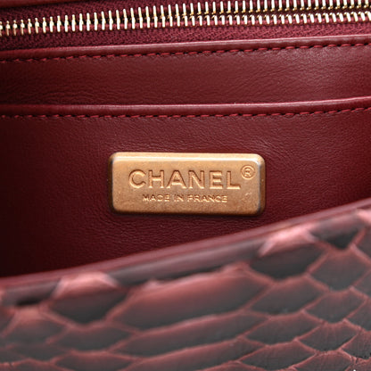Chanel Snakeskin Mini Rectangular Flap Burgundy 6 of 11