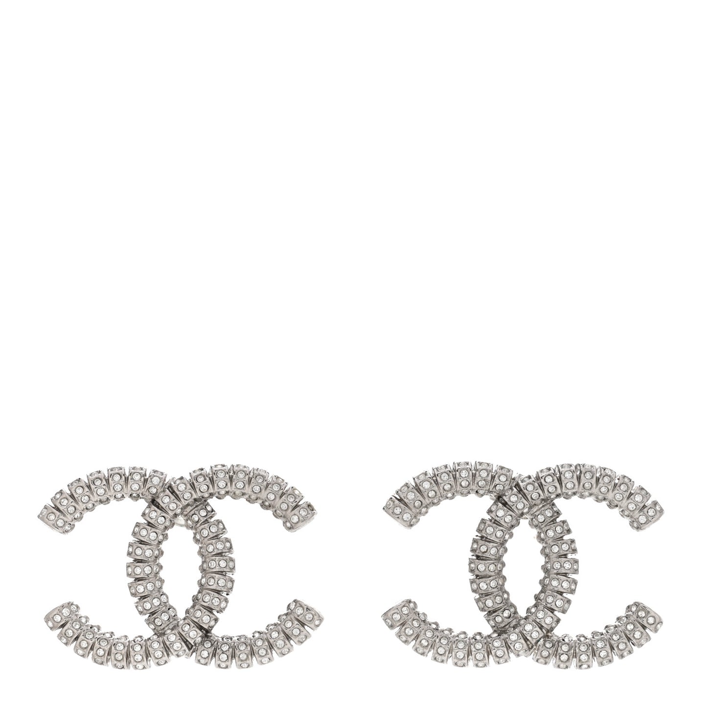 Crystal CC Earrings Silver