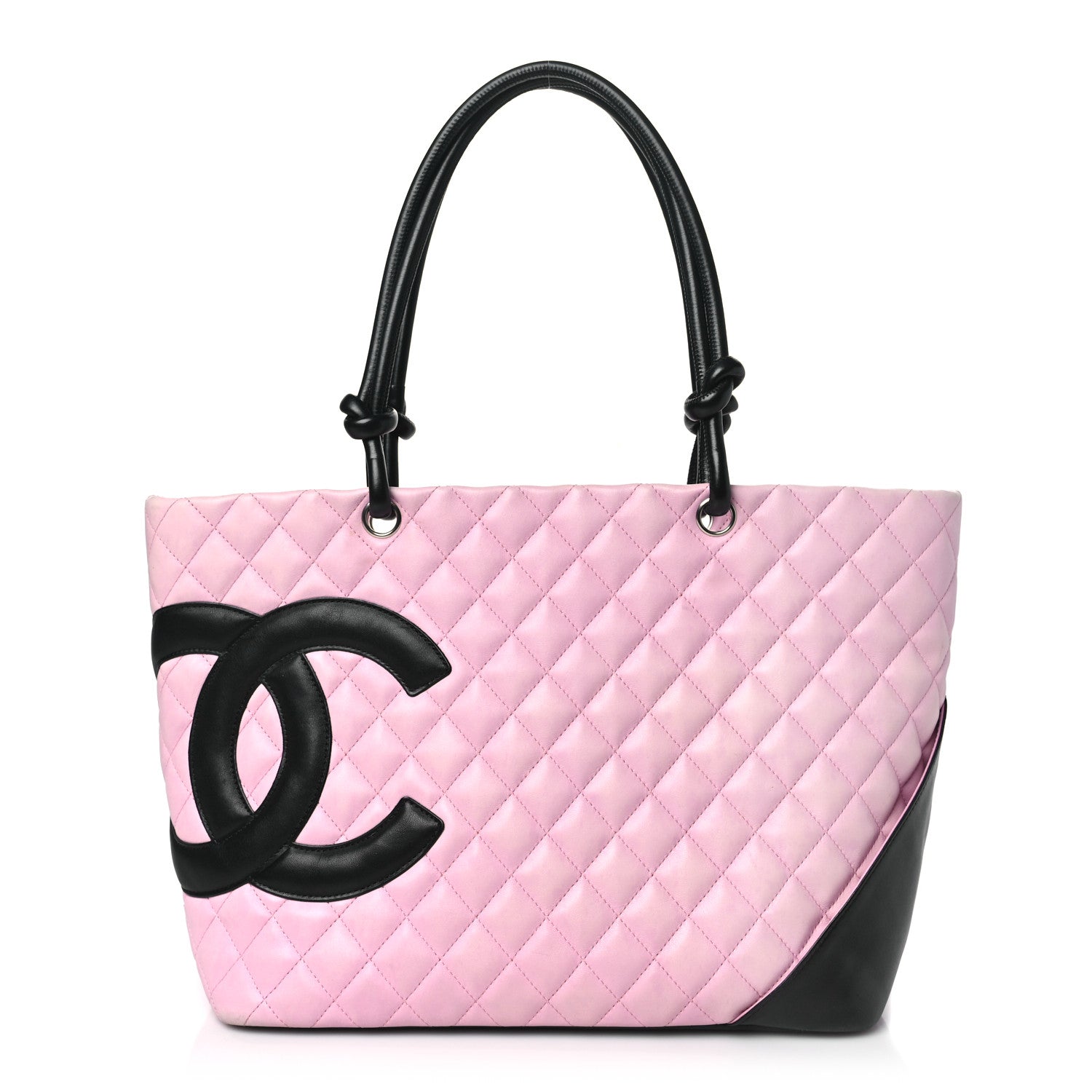 Chanel Calfskin Quilted Large Cambon Tote Pink Black 1 of 12