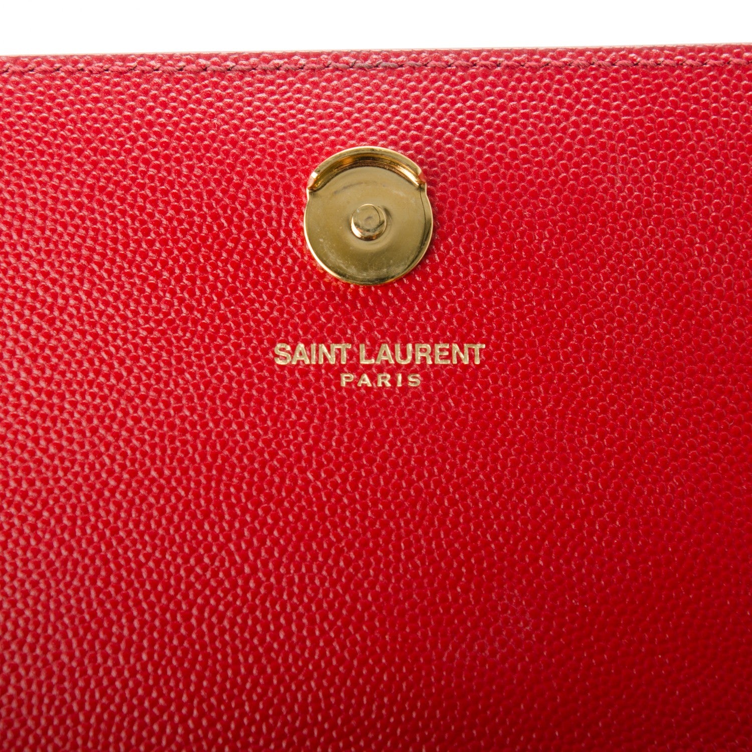 Saint Laurent Grain De Poudre Small Classic Monogram Satchel Vermillion 5 of 7