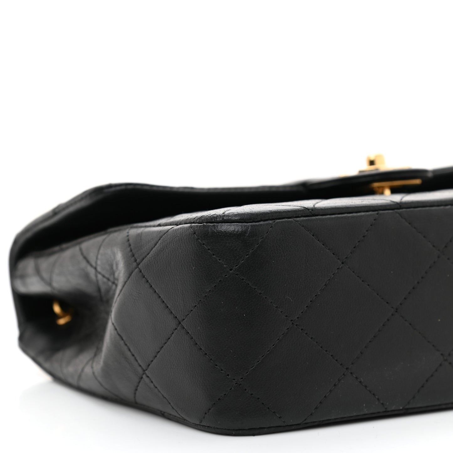 Lambskin Quilted Mini Square Flap Bag Black