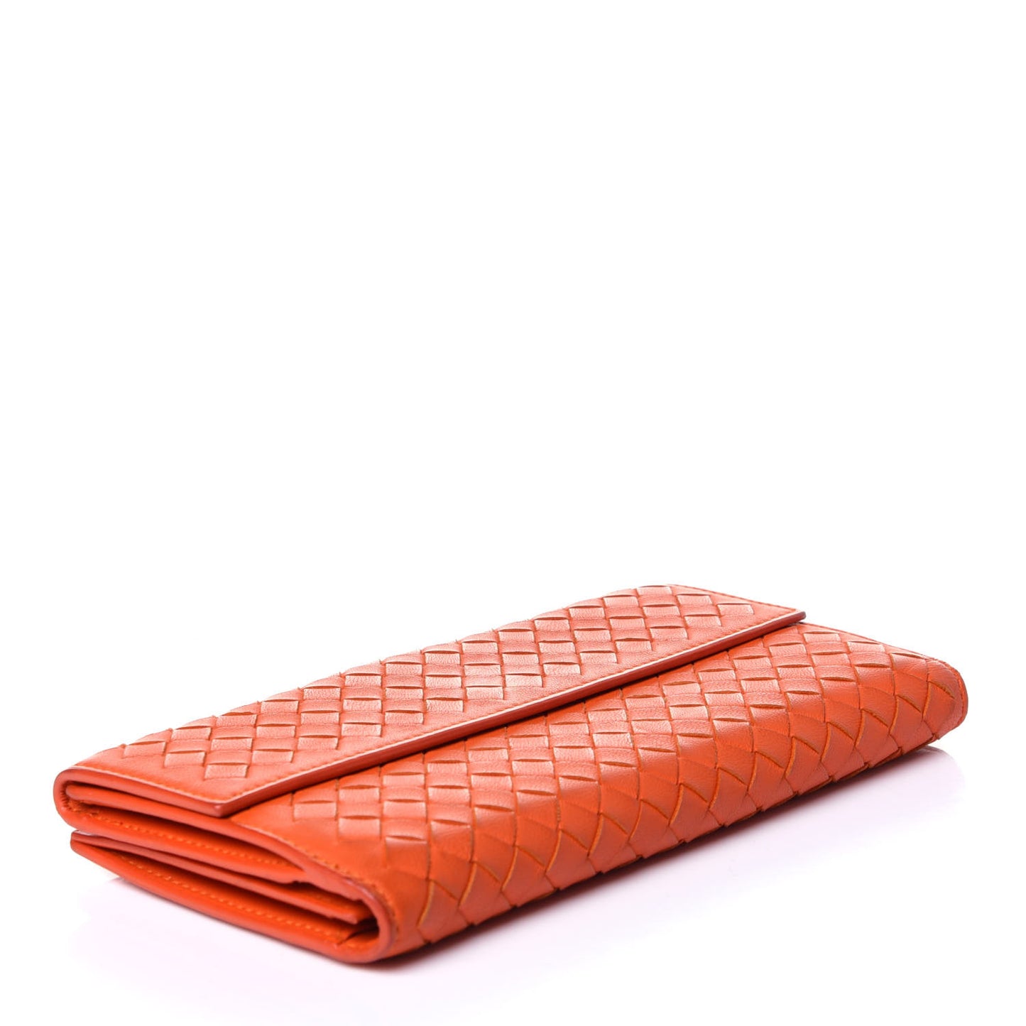 Nappa Intrecciato Continental Wallet Tangerine