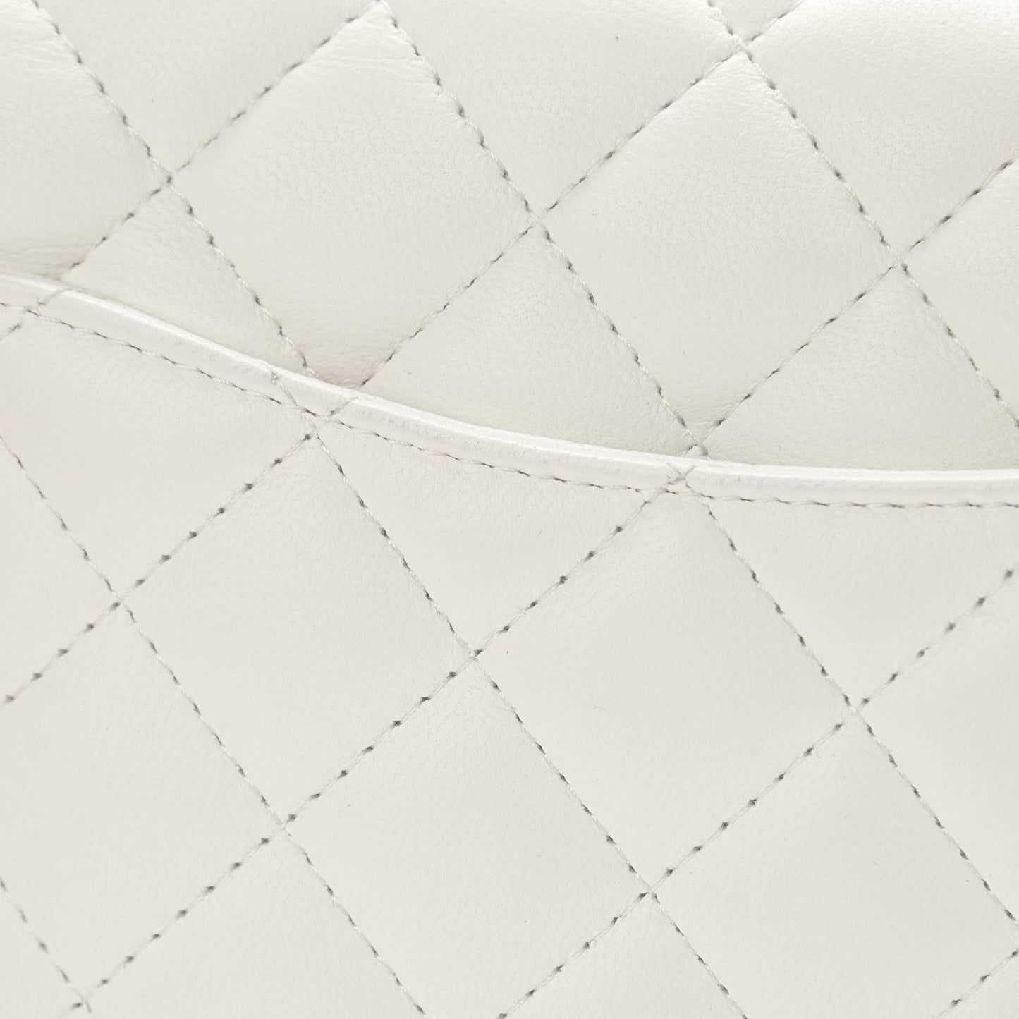 Lambskin Quilted Mini Rectangular Flap White
