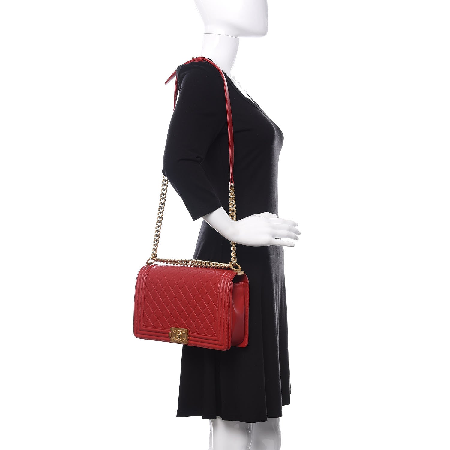 Chanel Lambskin Quilted New Medium Boy Flap Red 2 of 10