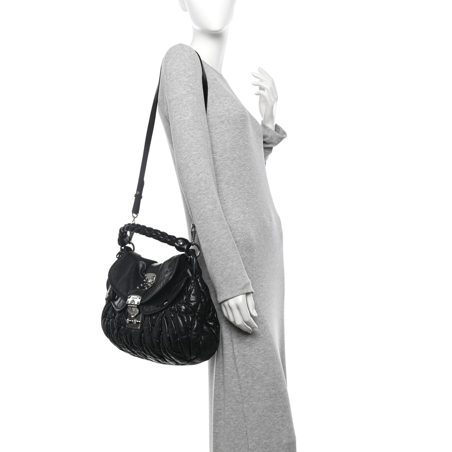Nappa Matelasse Coffer Hobo Black