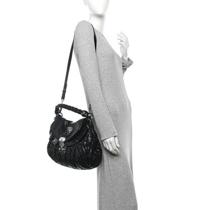 Miu Miu Nappa Matelasse Coffer Hobo Black 2 of 10