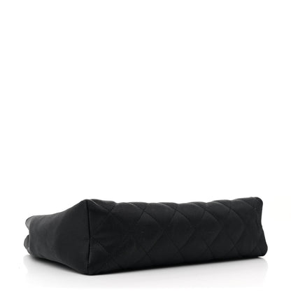 Chanel Satin Quilted Crystal CC Shoulder Bag Black 4 of 13