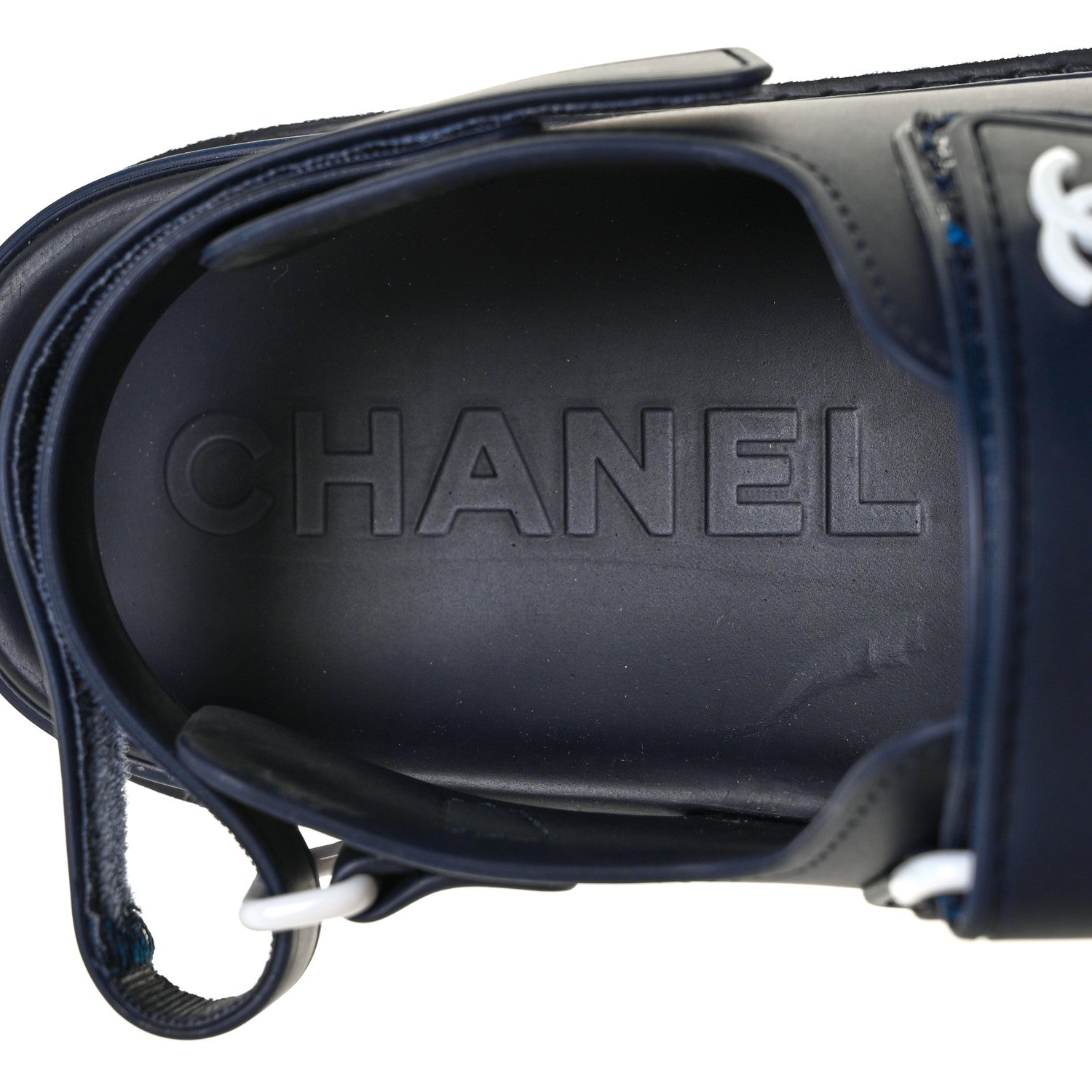 Chanel Rubber CC Dad Sandals 37 Navy 7 of 9