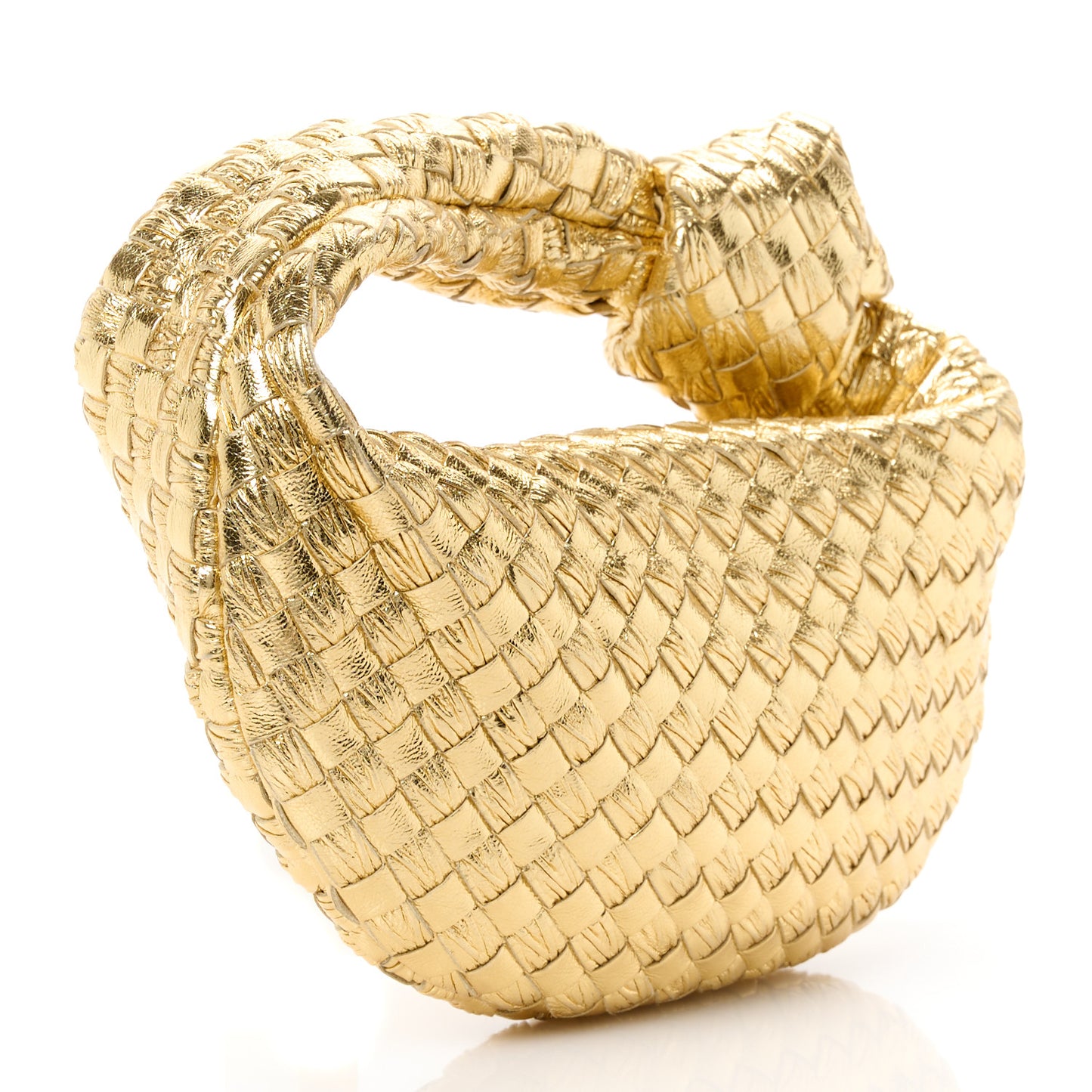 Metallic Nappa Intrecciato Mini Jodie Gold