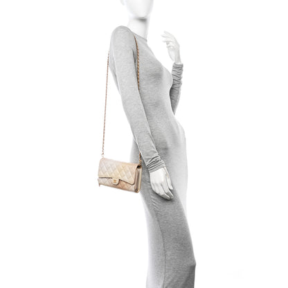 Chanel Metallic Goatskin Quilted Phone Holder Wallet on Removable Chain  Gold 2 of 15
