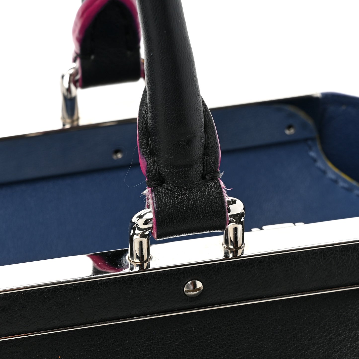 Vitello Dolce Shiny Nappa Petite 3Jours Tote Black Iris