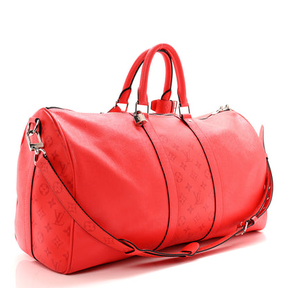 Louis Vuitton Taigarama Keepall Bandouliere 50 Fire Red 2 of 12
