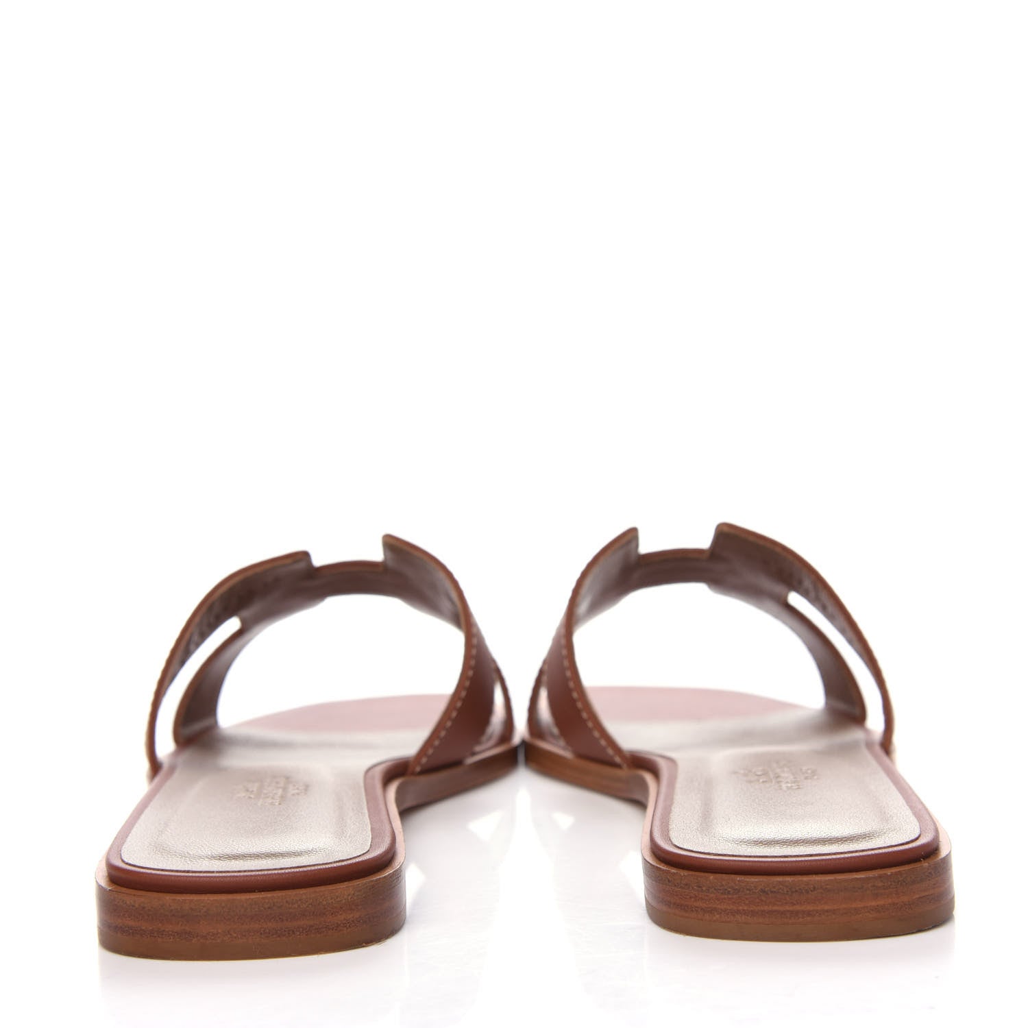 Hermes Box Calfskin Oran Sandals 37.5 Gold 7 of 11