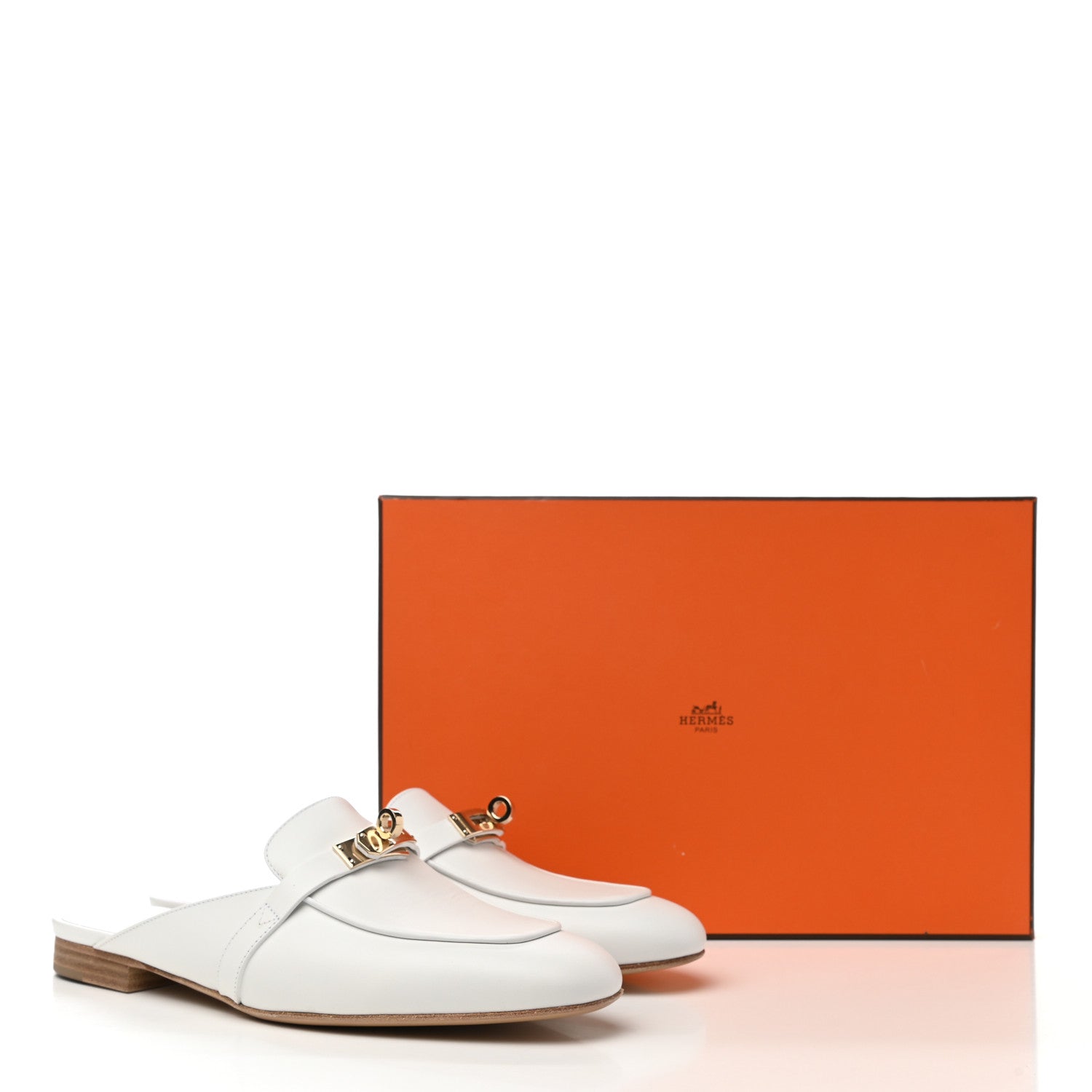 Hermes Calfskin Oz Mules 39 White 9 of 9