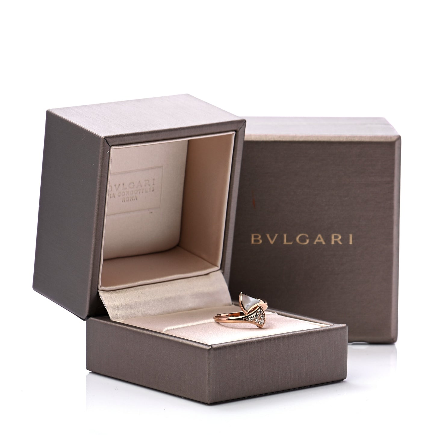 18K Rose Gold Diamond Mother of Pearl Divas' Dream Ring 48 4.5