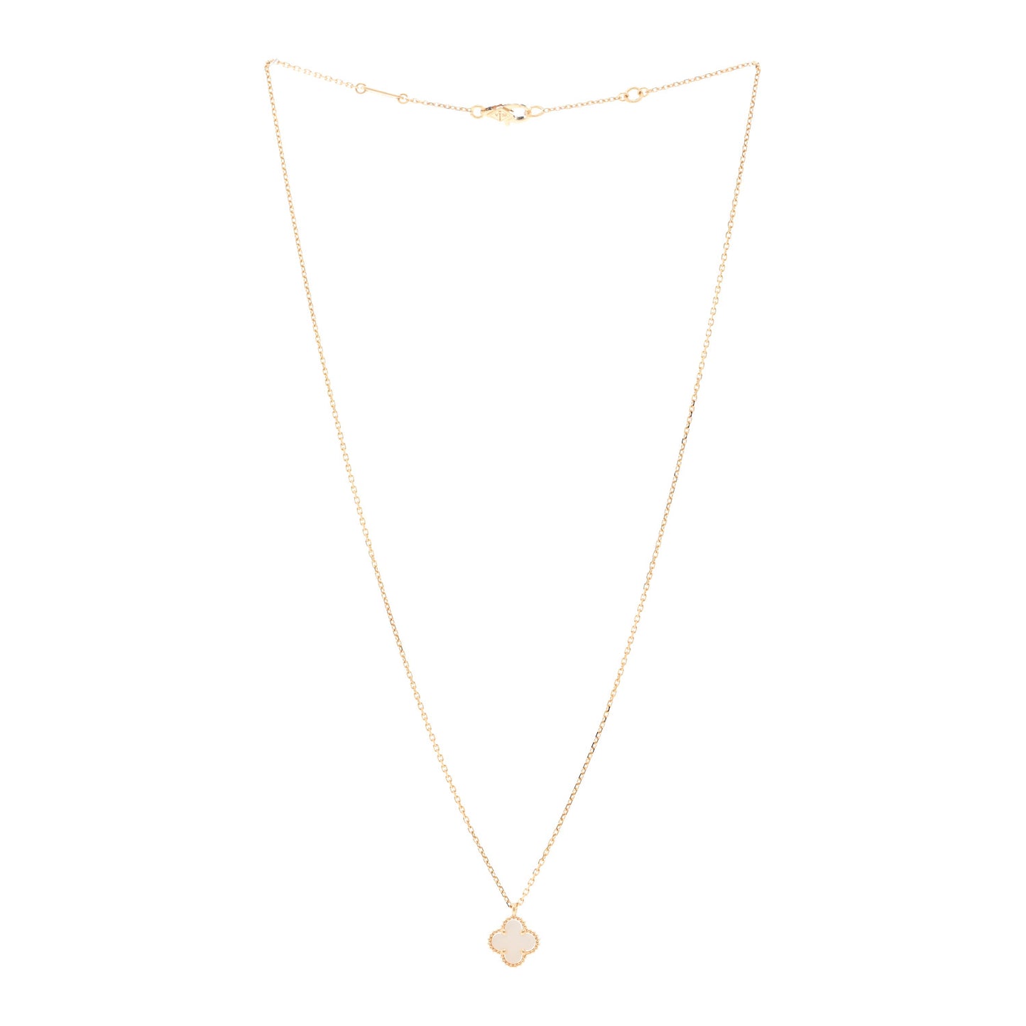 18K Yellow Gold Mother of Pearl Sweet Alhambra Pendant Necklace