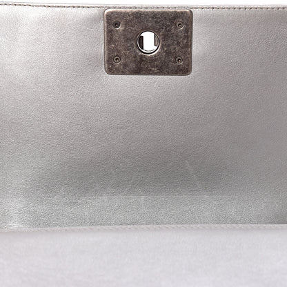 Chanel Metallic Calfskin Quilted Small Boy Flap Silver 8 of 15