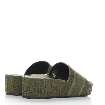 Christian Dior Oblique Denim D-Way Platform Sandal 38 Kaki 4 of 9