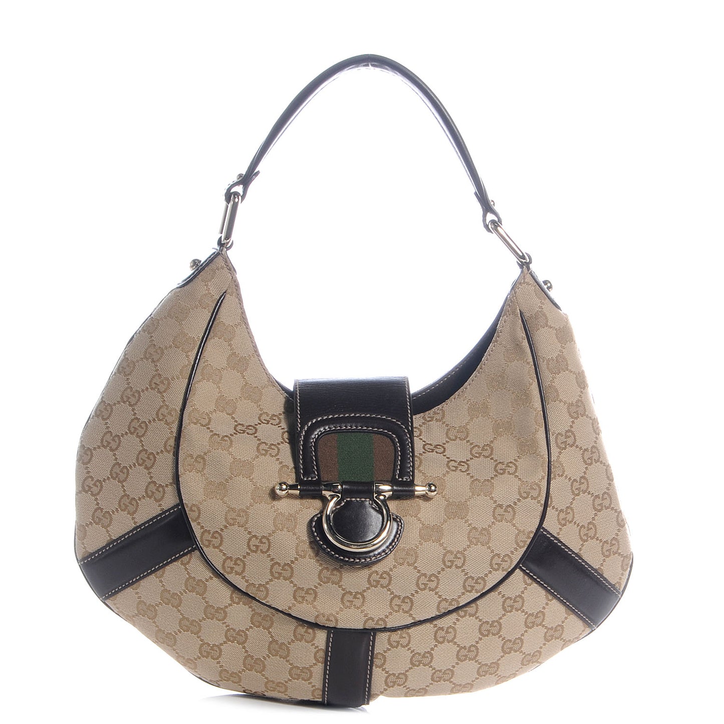 Monogram Horsebit Web Hobo