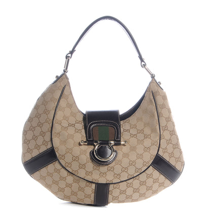 Gucci Monogram Horsebit Web Hobo 1 of 7