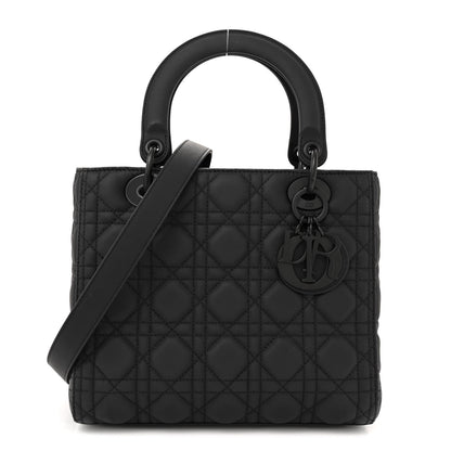 Christian Dior Ultra Matte Calfskin Cannage Medium Lady Dior Black 1 of 11