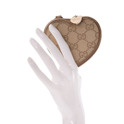 Gucci Monogram Heart Coin Purse Gold 2 of 8