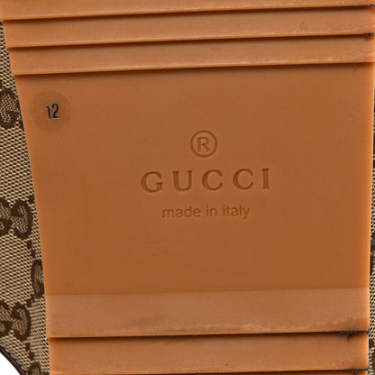 Gucci GG Monogram Lavaredo Eco Fabric Mens Slide Sandals With Straps 12 Beige Ebony Light Brown 6 of 10