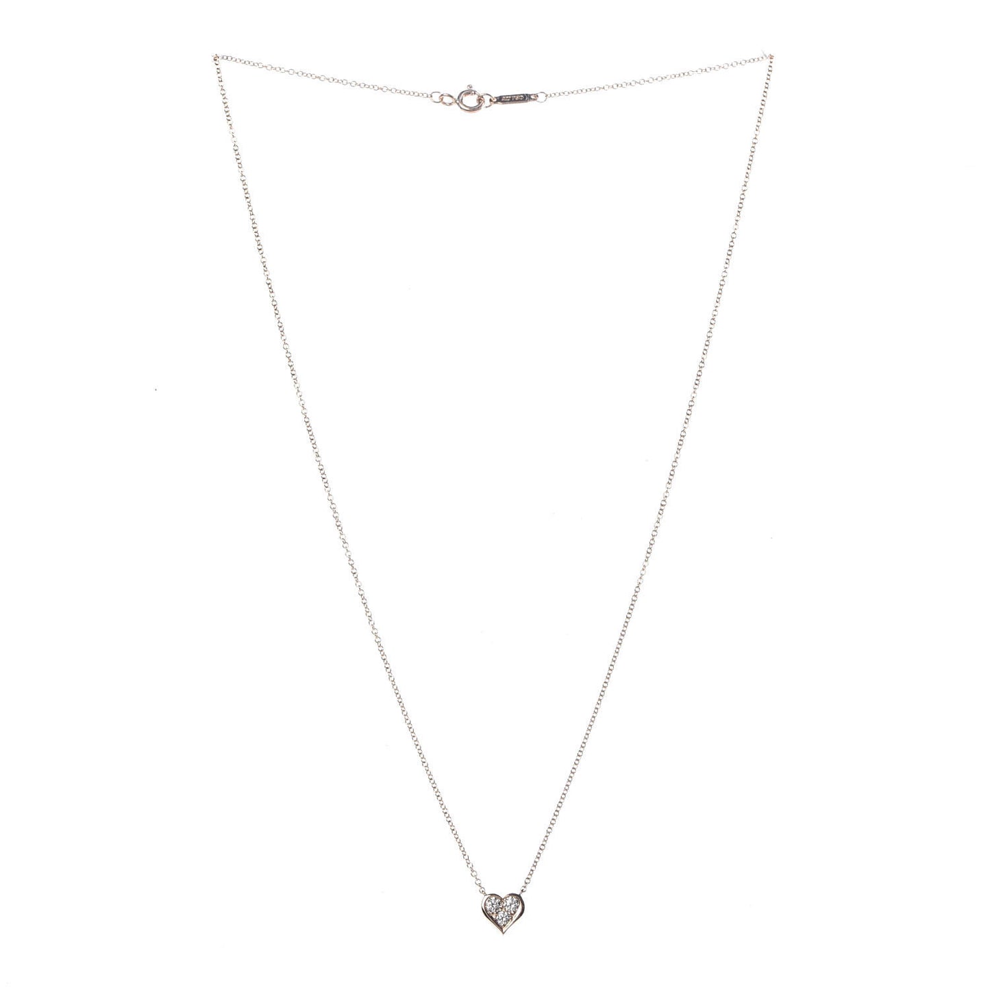 18K Rose Gold Diamond Heart Pendant Necklace