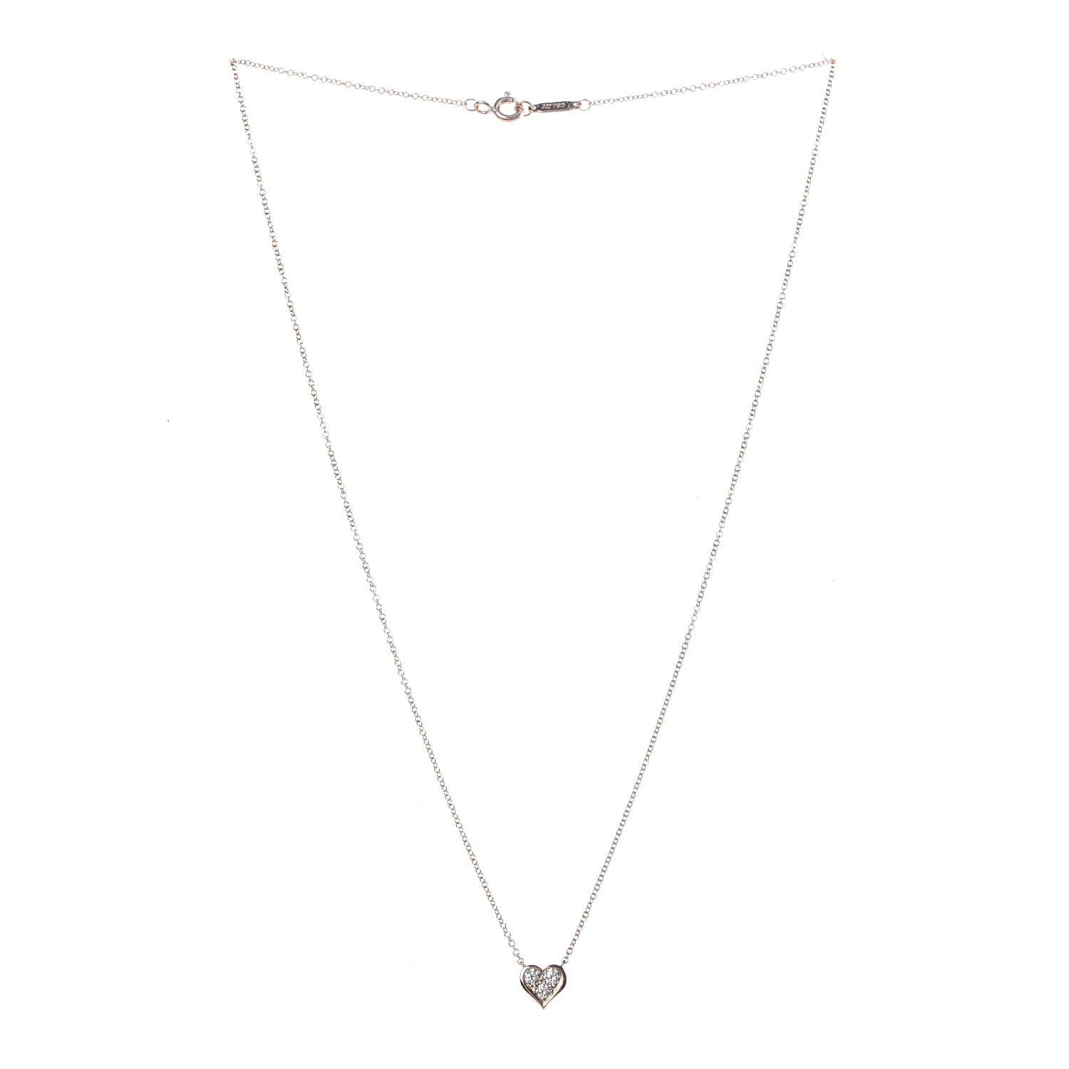 Tiffany 18K Rose Gold Diamond Heart Pendant Necklace 3 of 8