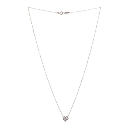 Tiffany 18K Rose Gold Diamond Heart Pendant Necklace 3 of 8
