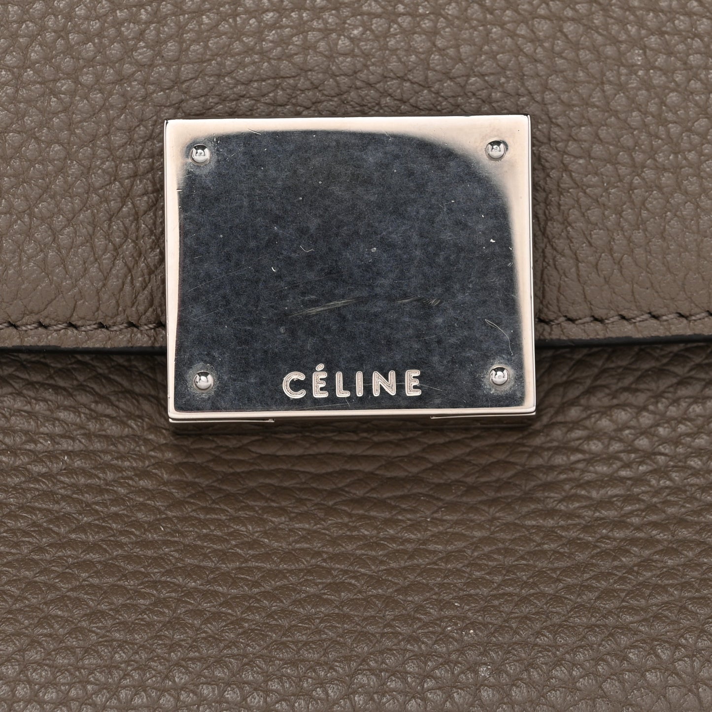 Drummed Calfskin Suede Large Trapeze Souris
