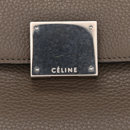 Celine Drummed Calfskin Suede Large Trapeze Souris 10 of 13