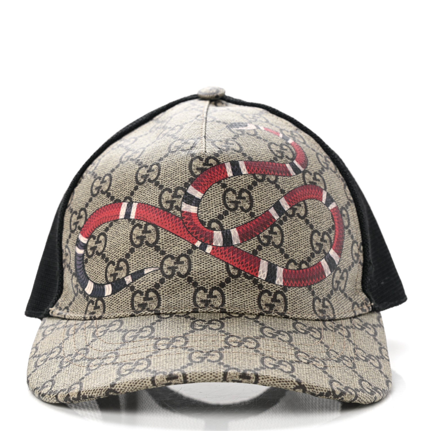 Gucci GG Supreme Monogram Kingsnake Baseball Hat S Beige Multicolor 3 of 12