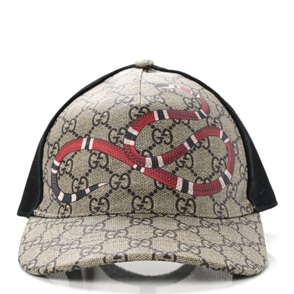 Gucci GG Supreme Monogram Kingsnake Baseball Hat S Beige Multicolor 3 of 12