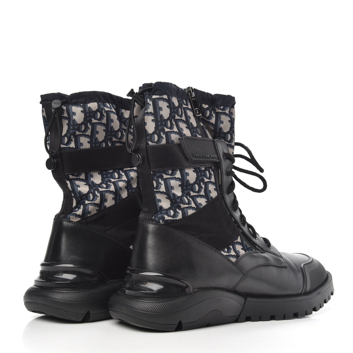 Oblique Smooth Calfskin Combat Boots 41 Beige Black