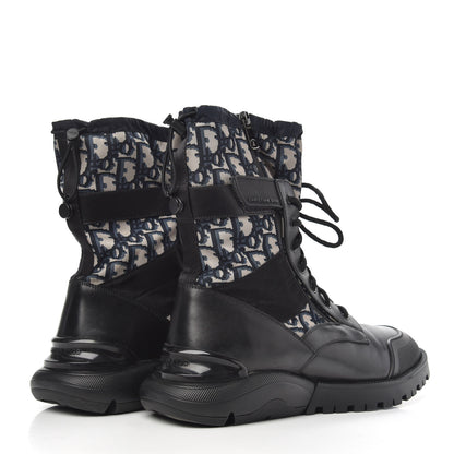 Christian Dior Oblique Smooth Calfskin Combat Boots 41 Beige Black 4 of 8
