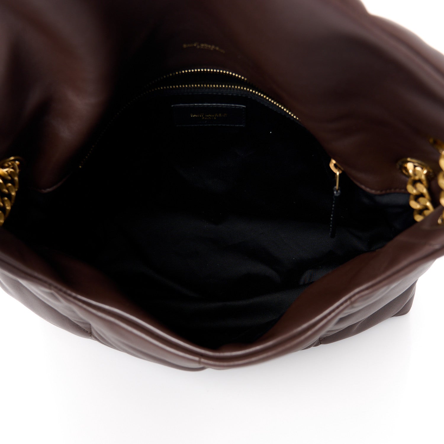 Saint Laurent Lambskin Quilted Small Loulou Puffer Monogram Chain Satchel Dark Ganache 5 of 11