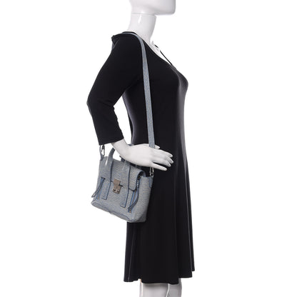 3.1 Phillip Lim 3.1 Textured Calfskin Mini Pashli Satchel Blue Ivory 2 of 10