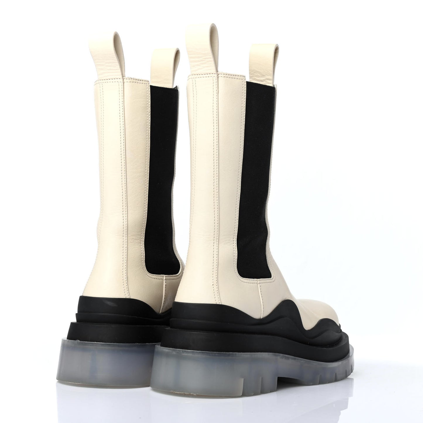 Calfskin The Tire Chelsea Boots 36 Wax Black Transparent