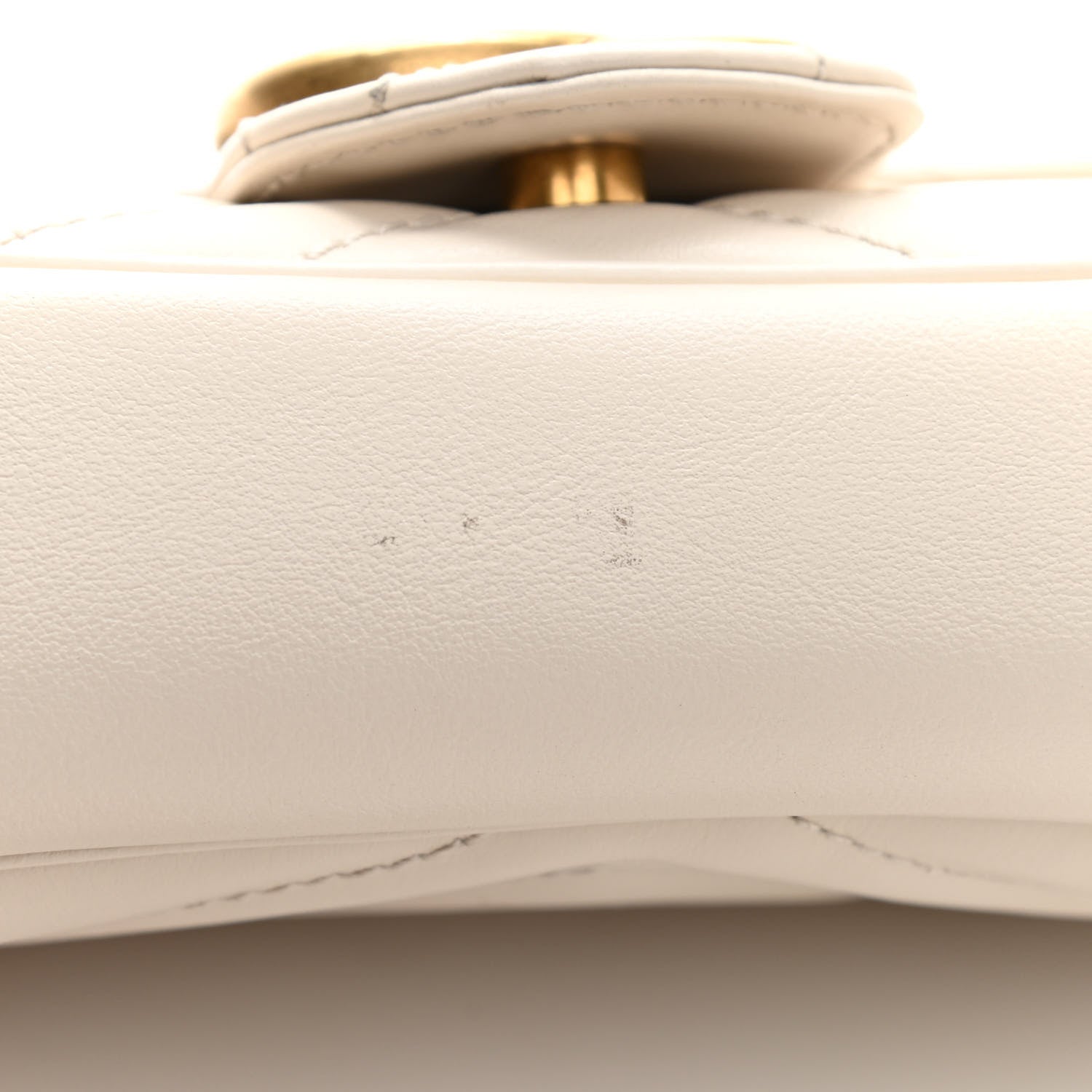 Gucci Calfskin Matelasse Super Mini GG Marmont Shoulder Bag White 11 of 11