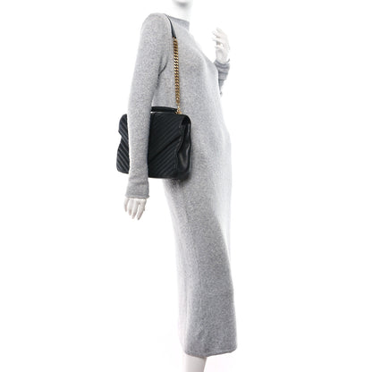 Saint Laurent Sheepskin Matelasse Chevron Monogram Large College Satchel Black 2 of 11