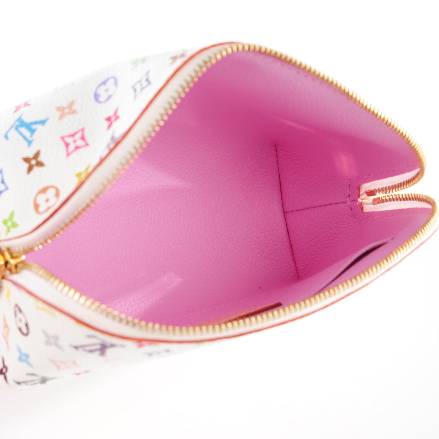 Louis Vuitton Monogram Multicolor Cosmetic Pouch White Litchi 5 of 7