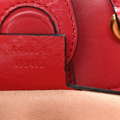 Gucci Calfskin Matelasse Small GG Marmont Tote Hibiscus Red 13 of 14